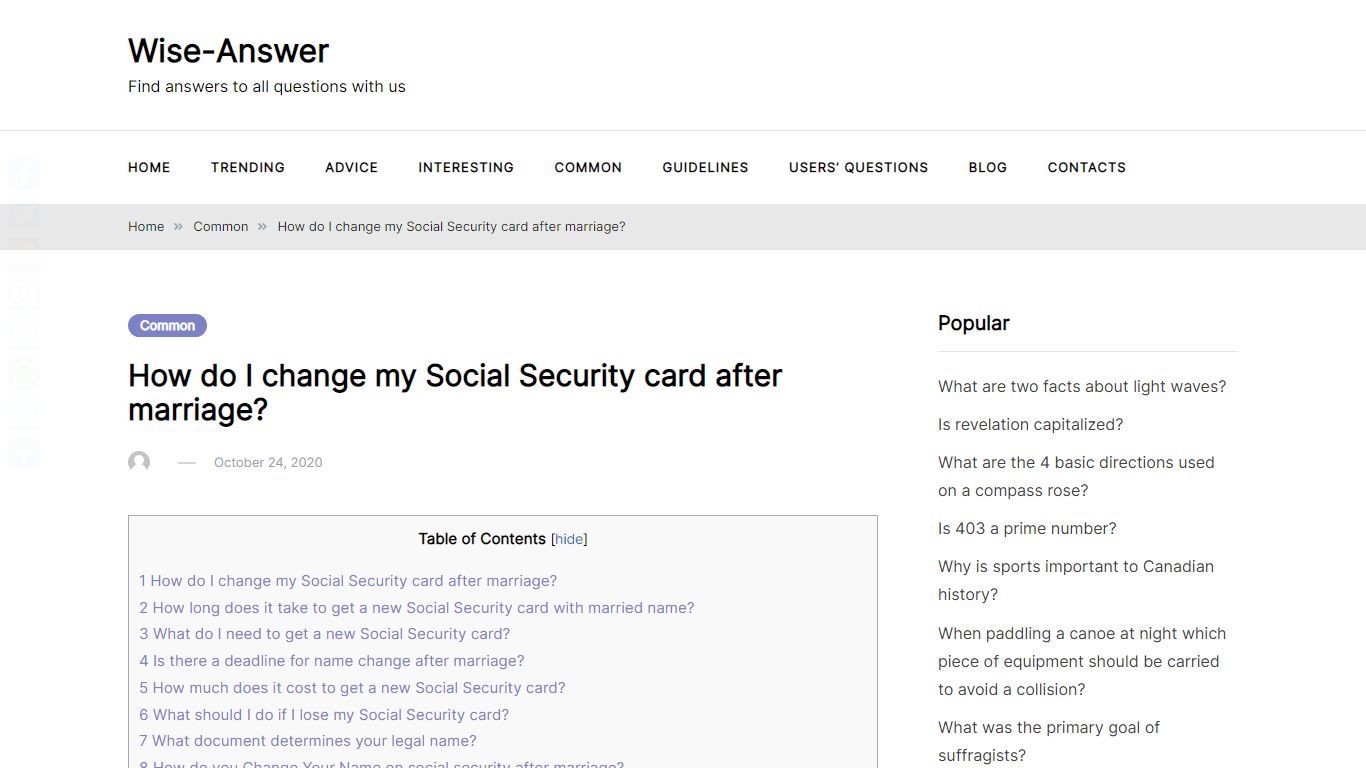 How do I change my Social Security card after marriage?